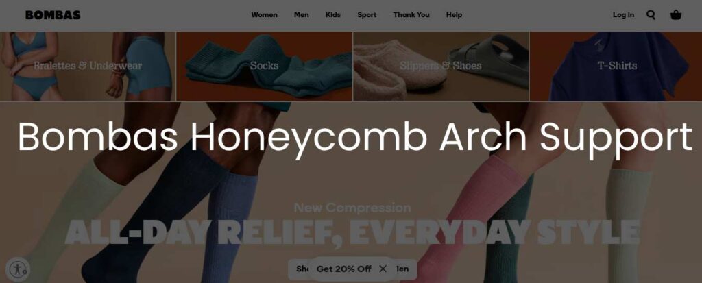 The Optimized Alt Tag alt="Macro view of the Bombas Honeycomb Arch Support knit pattern on a performance sock, demonstrating the 3D hexagonal tension system.
